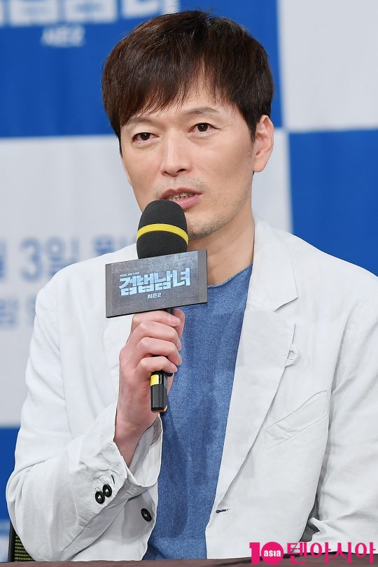 배우 정재영이 3일 오후 서울 상암동 MBC 골든마우스홀에서 열린 MBC 드라마 ‘검법남녀 시즌2’ 제작발표회에 참석해 드라마에 대해 얘기하고 있다./이승현 기자 Ish87@