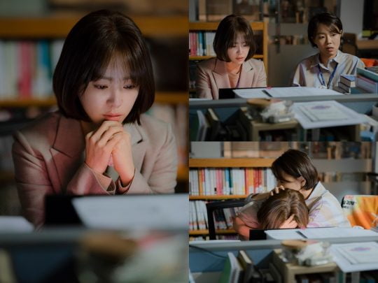 ‘봄밤’ 울고 있는 한지민. /사진제공=제이에스픽쳐스