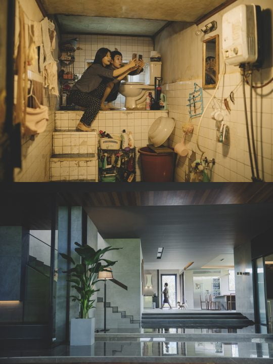 영화 ‘기생충’의 기택네 집과 박사장네 집. /사진제공=CJ엔터테인먼트