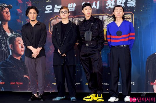 가수 버벌진트(왼쪽부터), 기리보이, 비와이, 밀릭