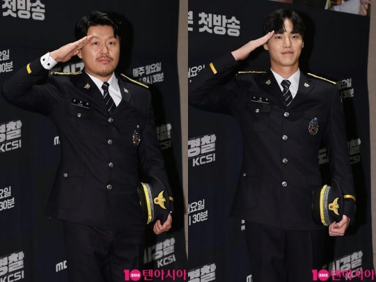 배우 김민재(왼쪽)와 이태환이 29일 오전 서울 상암동 스탠포드호텔에서 열린 ‘도시경찰: KCSI’ 제작발표회에 참석했다./이승현 기자 lsh87@