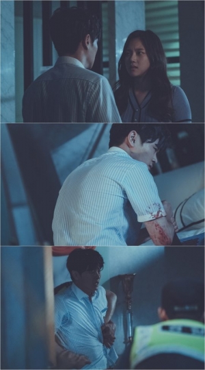 '미스터 기간제' 시작부터 강렬하다...장동주, 한밤 중 '피범벅'→경찰 연행