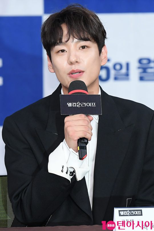 배우 곽시양이 5일 오후 서울 상암동 MBC 골든마우스홀에서 열린 MBC 드라마 ‘웰컴2라이프’ 제작발표회에 참석해 인사말을 하고 있다.
