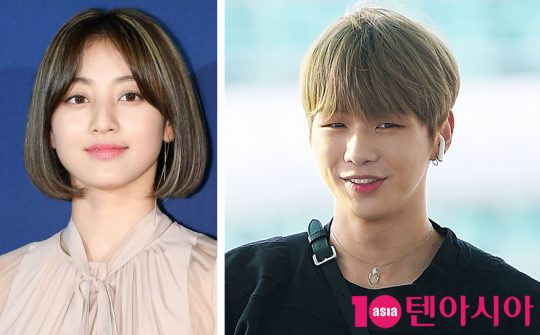 트와이스 지효(왼쪽), 가수 강다니엘