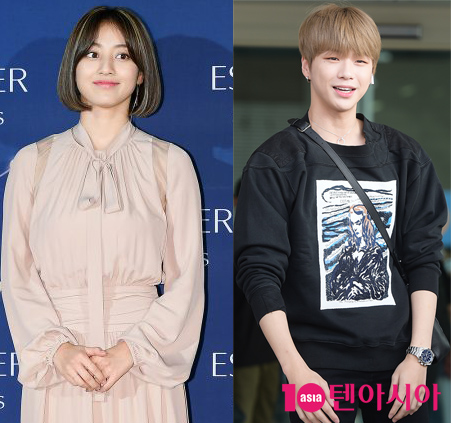 트와이스 지효(왼쪽), 가수 강다니엘