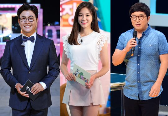 추석특집 예능 ‘BTS 예능 연대기’ 진행을 맡은 김성주(왼쪽부터), 장예원, 정형돈./사진제공=SBS