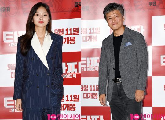 마돈나 역의 배우 최유화(왼쪽)과 숨은 포커 고수 권 원장 역의 권해효. /조준원 기자 wizard333@