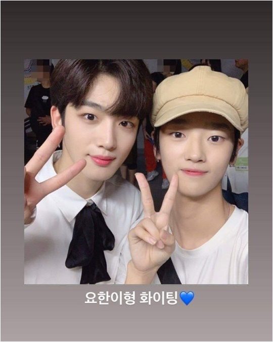 그룹 엑스원의 김요한(왼쪽), 강석화./ 사진=강석화 인스타그램