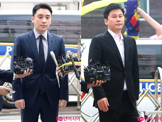 해외 원정 도박 혐의로 경찰 조사를 받은 가수 승리와 양현석 전 YG 총괄 PD./ 사진=텐아시아 DB
