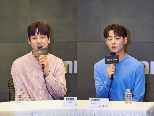 배우 곽시양(왼쪽), 신재하가 2일 오후 서울 상암동 MBC 사옥에서 열린 ‘웰컴2라이프’ 기자간담회에 참석했다./사진제공=MBC