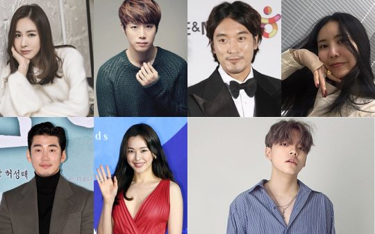 가수 간미연(왼쪽 위부터 시계방향) 뮤지컬 배우 황바울, 배우 김민준, 사업가 권다미, 래퍼 노엘, 배우 이하늬 윤계상 / 사진=텐아시아DB, 디모스트엔터테인먼트, 권다미 인스타그램, 인디고뮤직