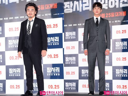 일등상사 류태석 역의 배우 김인권(왼쪽)과 박찬년 중위 역의 배우 곽시양. /서예진 기자 yejin@