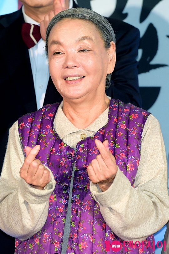 김수미는 드라마 ‘전원일기’의 일용 엄니 이후 20여년 만에 분장을 처음했다고 밝혔다. /서예진 기자 yejin@