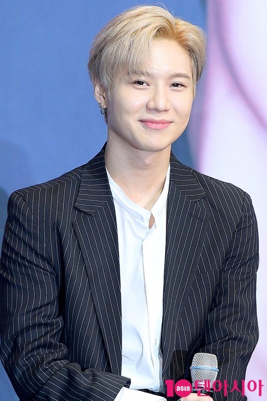 그룹 슈퍼엠의 태민이 2일 오전 서울 용산 드래곤시티에서 열린 첫 번째 미니앨범 ‘슈퍼엠(SuperM)’ 발매 기념 기자회견에 참석했다. / 서예진 기자 yejin@