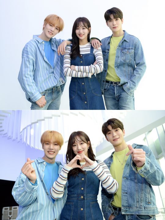 SBS ‘인기가요’의 새 MC로 발탁된 몬스타엑스의 민혁(왼쪽부터), 에이프릴의 나은, NCT의 재현. /사진제공=SBS