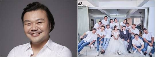 배우 태항호(왼쪽), 이정수의 웨딩 화보./ 사진제공=나인스토리, 해피메리드 컴퍼니