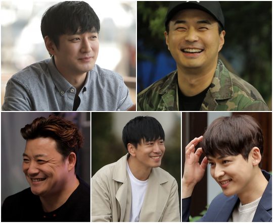 이재황(왼쪽 위부터 시계방향), 정준, 박진우, 강두, 윤정수. /사진제공=TV CHOSUN ‘연애의 맛’