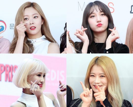 그룹 프리스틴 출신 은우(왼쪽부터 시계방향). 민경, 예빈, 경원 / 사진=텐아시아DB