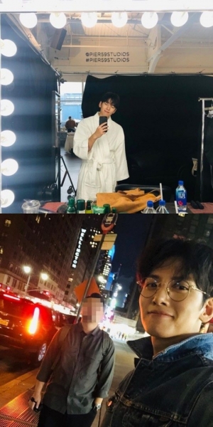 지창욱, 샤워 가운입고 셀카...'만찢 비주얼'