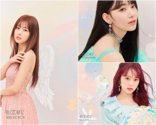 그룹 아이즈원의 미야와키 사쿠라, 최예나, 강혜원 오피셜 포토 / 사진제공=오프더레코드