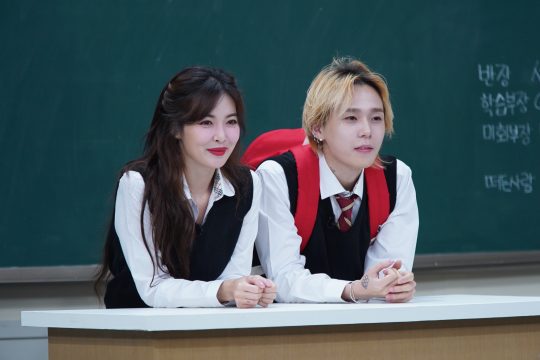‘아는 형님’에 출연하는 가수 현아(왼쪽), 던./사진제공=JTBC