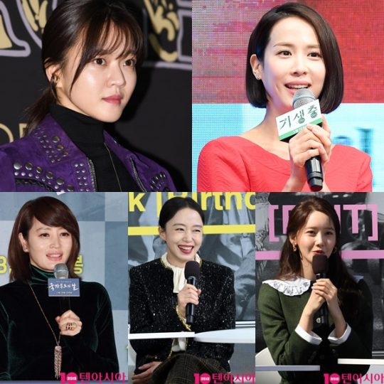 배우 고아성(왼쪽 위부터 시계방향), 조여정, 임윤아, 전도연, 김혜수./ 사진=텐아시아DB