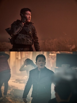 '백두산' 하정우, 절박한 상황 속 유머... '재난영화 장인'이 온다