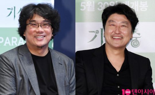 영화 ‘기생충’의 봉준호 감독과 배우 송강호./ 사진=텐아시아DB