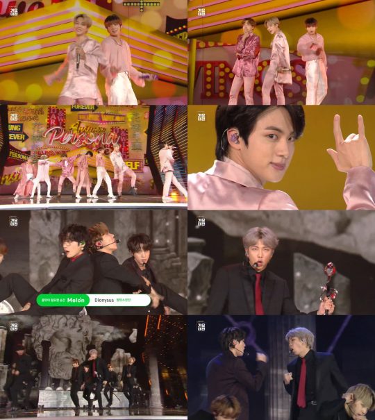 그룹 방탄소년단. / ‘2019 SBS 가요대전’ 방송화면.