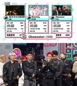 엑소, &#39;음악중심&#39; 1위..&#34;엑소엘 사랑한다&#34;