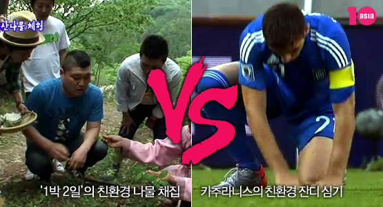 ‘1박 2일’의 친환경 나물 채집 vs 카추라니스의 친환경 잔디 심기