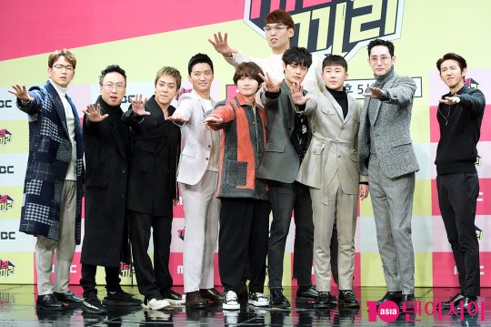 장성규(왼쪽부터), 박명수, 은지원, 인교진, 이용진, 하승진, 정혁, 성규, 이수혁, 광희
