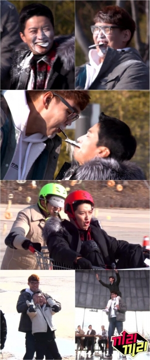&#39;끼리끼리&#39; 인교진X하승진, 밀가루 범벅 비주얼...신스틸러 콤비 결성
