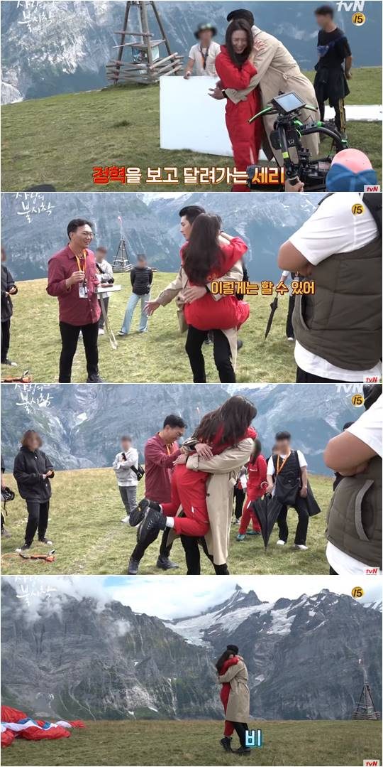 tvN 드라마 ‘사랑의 불시착’ 비하인드 메이킹 캡처.