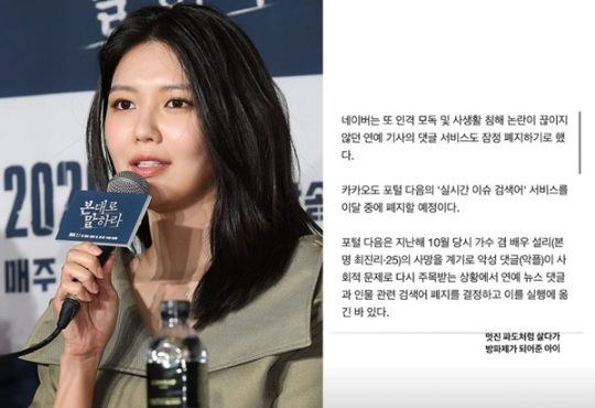 배우 최수영(왼쪽)이 고(故)설리를 추억했다. /사진=최수영 인스타그램 스토리