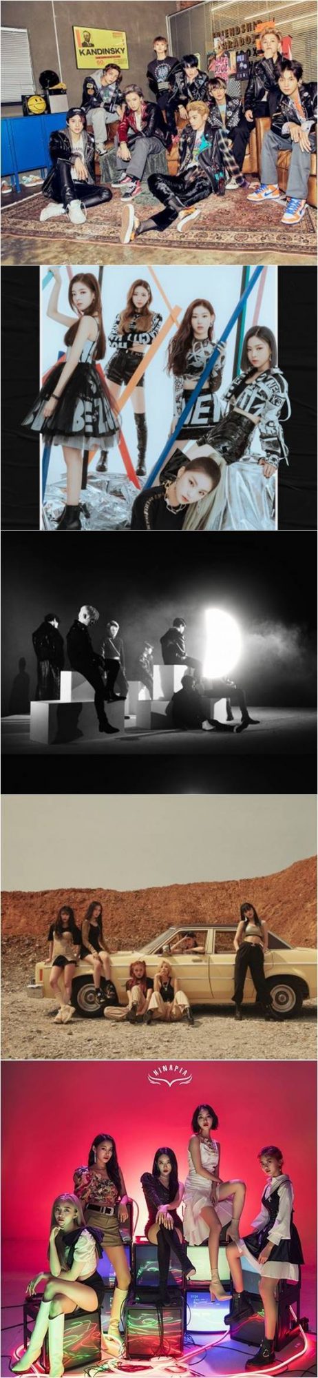 그룹 NCT 127(위부터), 있지, 빅톤, (여자)아이들, 희나피아./ 사진제공=SM·JYP·플레이엠·큐브· OSR 엔터테인먼트