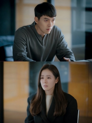 '사랑의 불시착' 굳은 표정으로 마주 앉은 현빈♥손예진...'단호 vs 눈물'