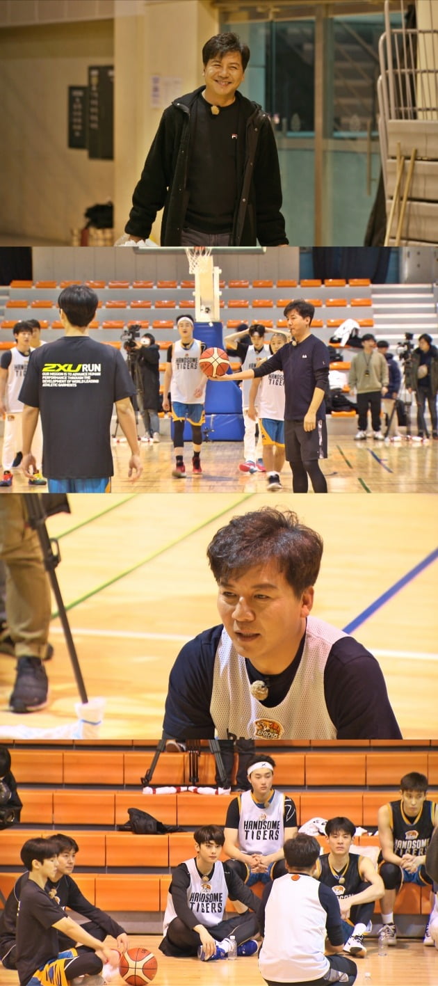 '핸섬타이거즈' 선수단을 찾은 손지창. /사진제공=SBS