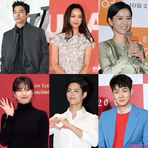 공유(왼쪽부터 시계방향), 탕웨이, 정유미, 최우식, 박보검, 수지./ 사진=텐아시아DB