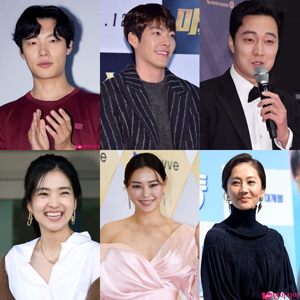 배우 류준열(왼쪽부터 시계방향), 김우빈, 소지섭, 염정아, 이하늬, 김태리./ 사진=텐아시아 DB
