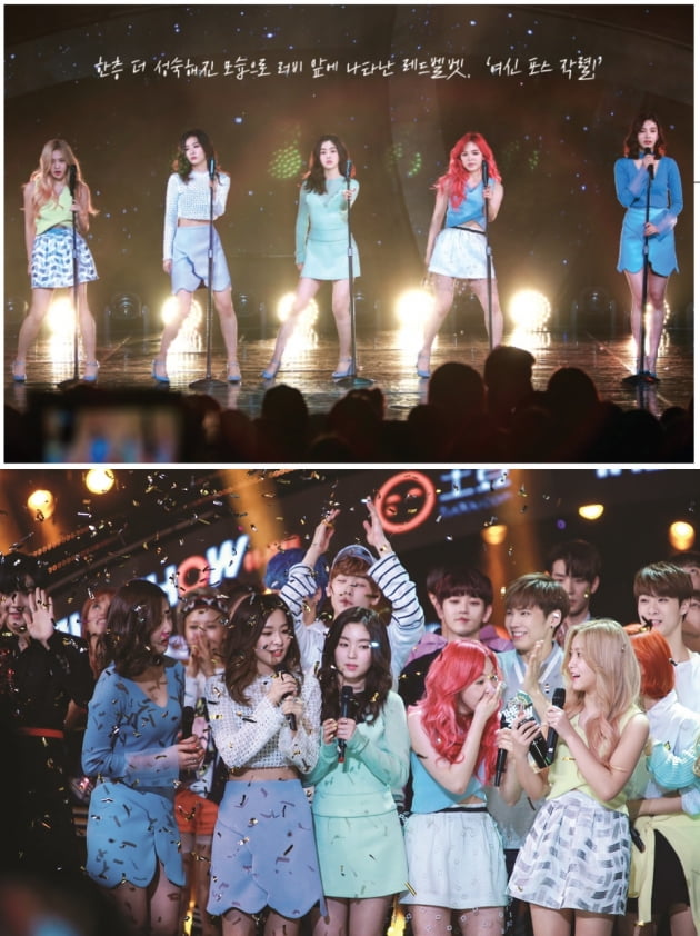 '더쇼'에서 1위를 차지한 레드벨벳/ 사진=텐아시아DB