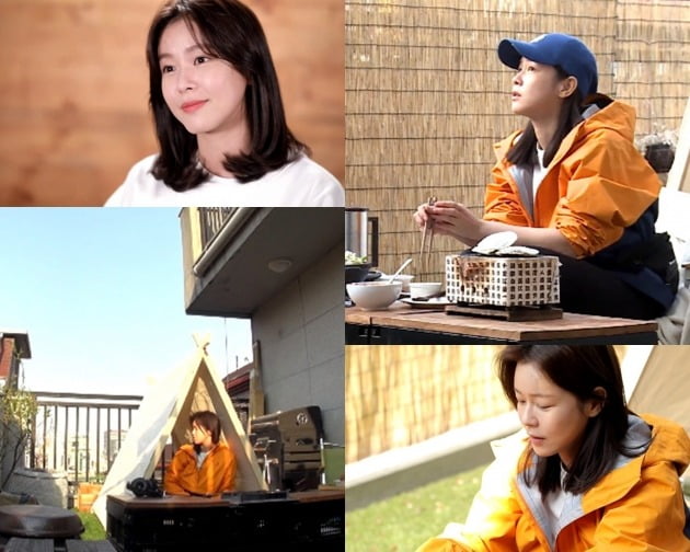 '나 혼자 산다' 경수진이 집 테라스에서 캠핑을 즐겼다. / 사진제공=MBC