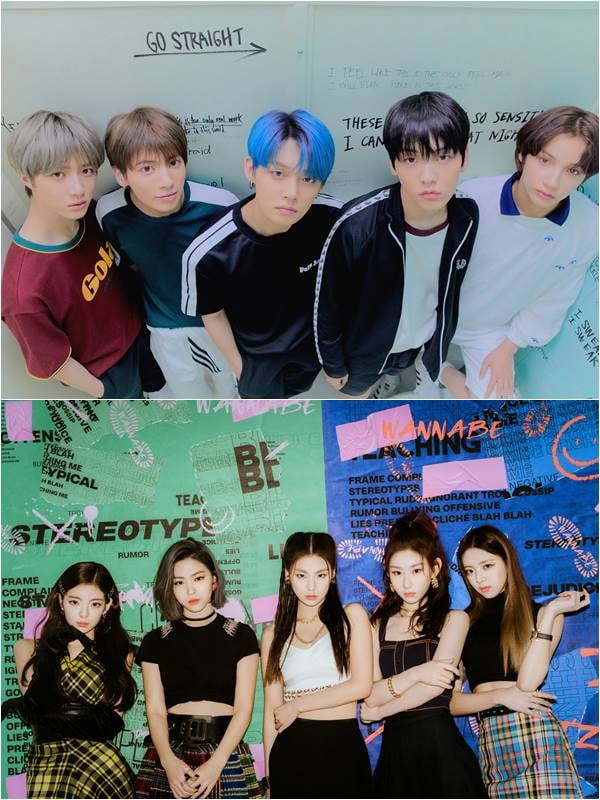그룹 투모로우바이투게더(위), 있지./ 사진제공=빅히트 엔터테인먼트, JYP 엔터테인먼트