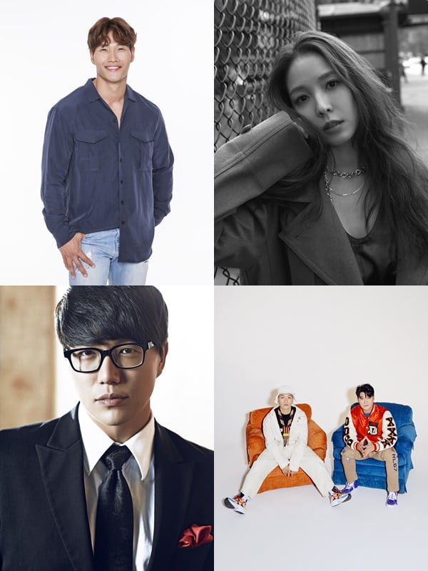 가수 김종국(왼쪽 위부터 시계방향으로), 보아, 다이나믹듀오, 성시경/ 사진=Mnet 제공