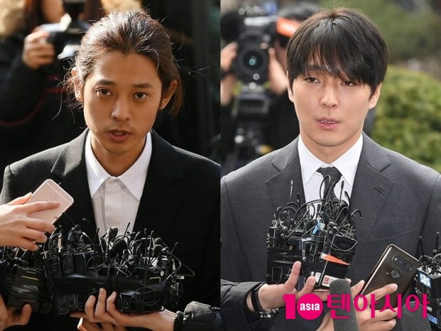 집단 성폭행 혐의 등을 받고 있는 가수 정준영(왼쪽), 최종훈 / 사진=텐아시아DB