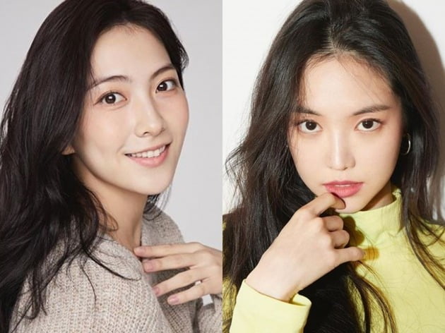 그룹 카라 출신 배우 강지영(왼쪽)과 그룹 에이핑크의 손나은. /사진제공=각각 SNS