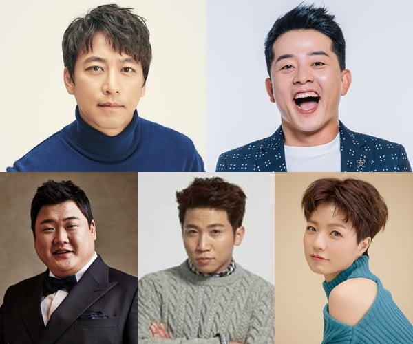 배우 오만석(왼쪽 위부터 시계방향으로), 개그맨 김준호, 안영미, 유세윤, 김준현/ 사진=JTBC 제공