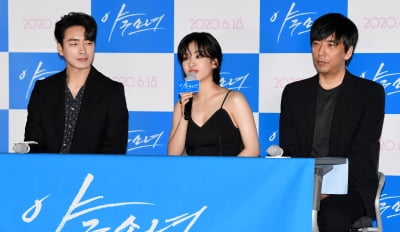 [TEN 포토] '야구소녀' 이준혁-이주영-최윤태 감독 '작지만 큰 영화 기대해주세요'