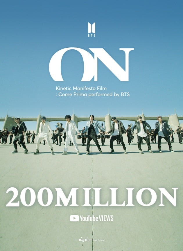 방탄소년단 'ON' 키네틱 매니페스토 필름 2억뷰 이미지./ 사진제공=빅히트 엔터테인먼트