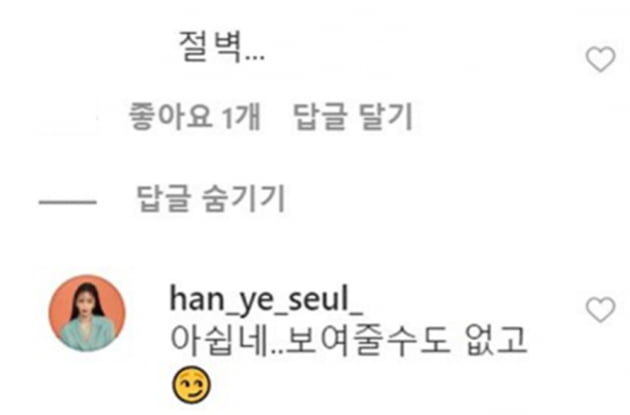 한예슬 인스타그램
